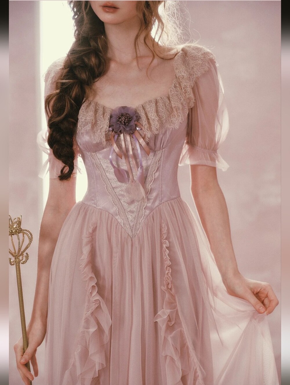 Lacemade Violet Mandarin Duck Princess Corset Dress- XS - Picture 6 of 10